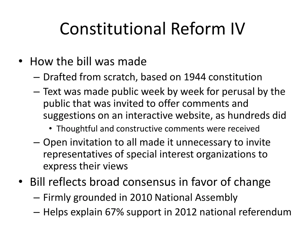 constitutional reform iv