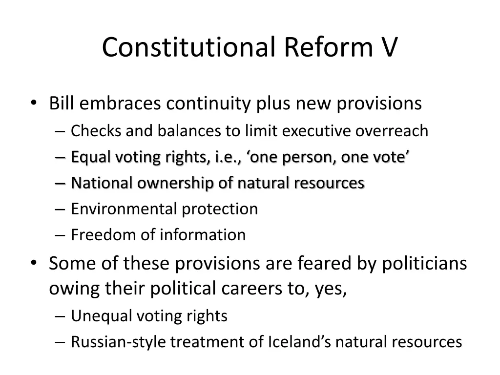 constitutional reform v