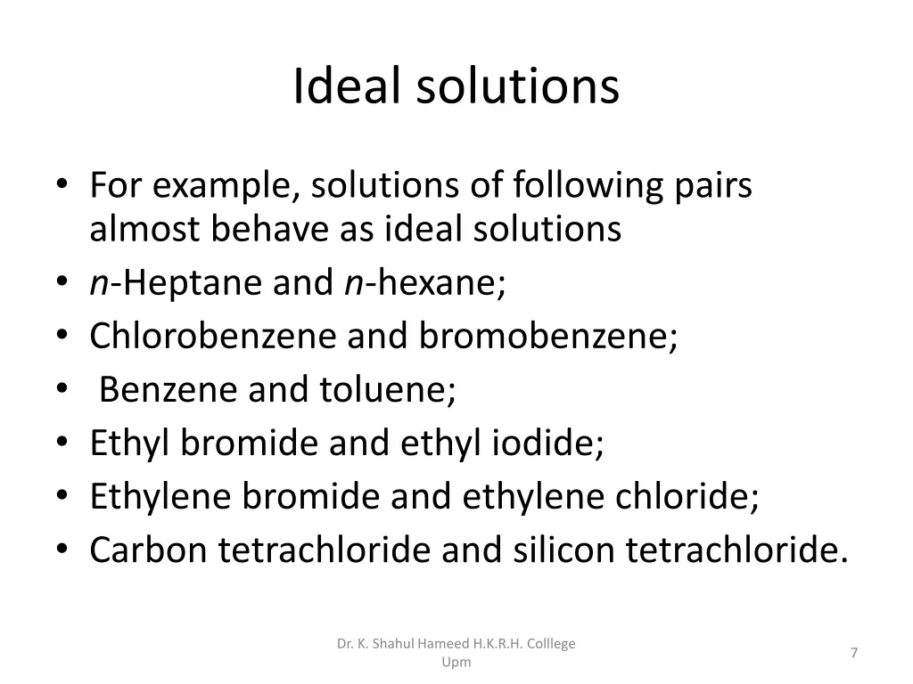 ideal solutions