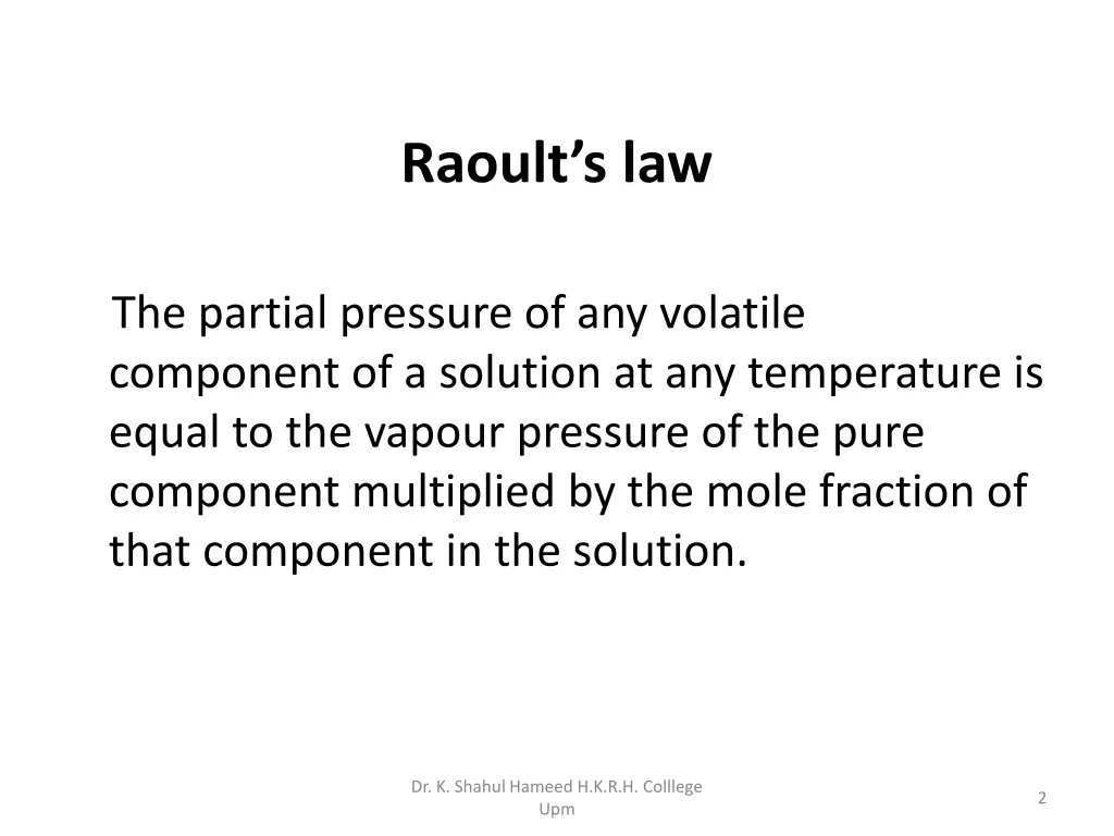 raoult s law