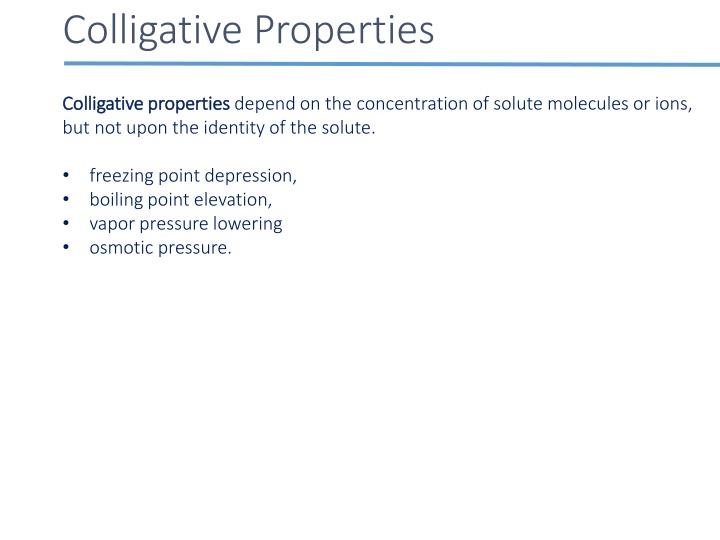 colligative properties