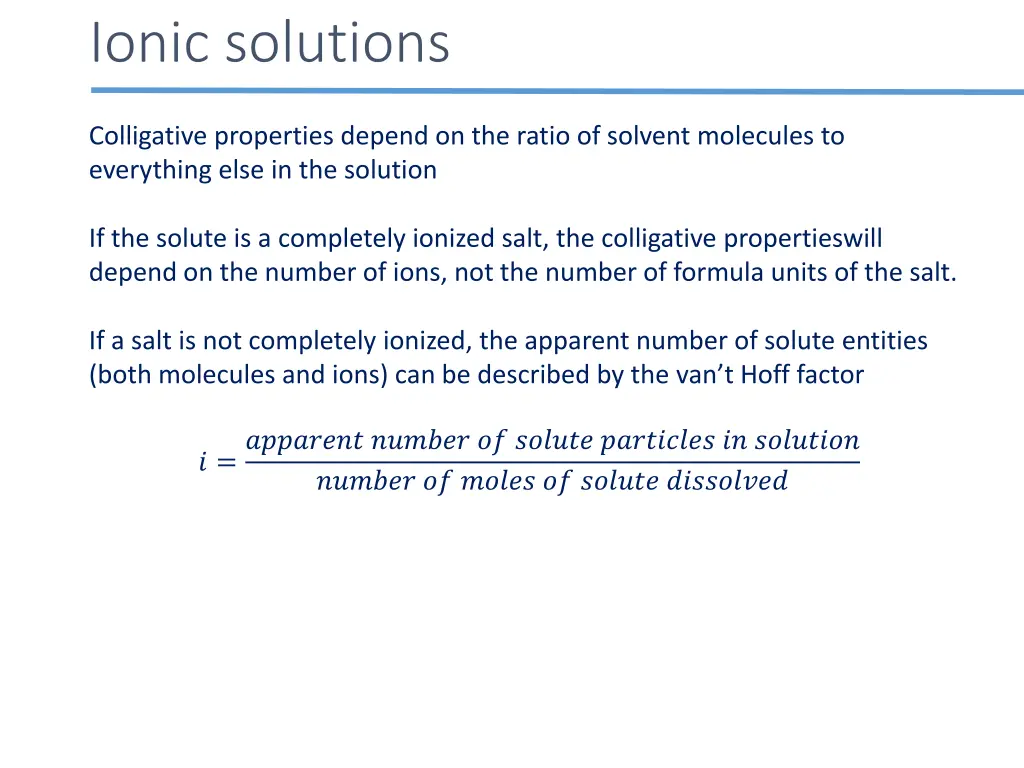 ionic solutions