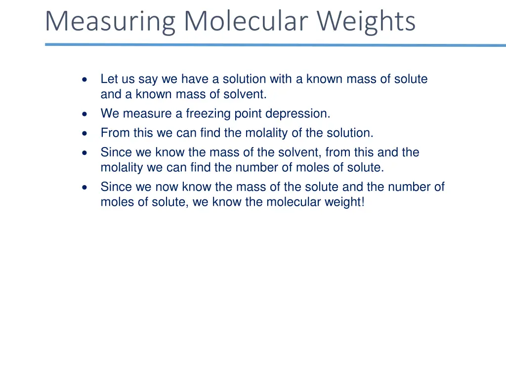 measuring molecular weights