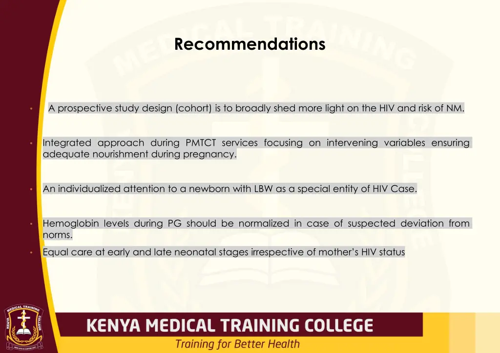 recommendations