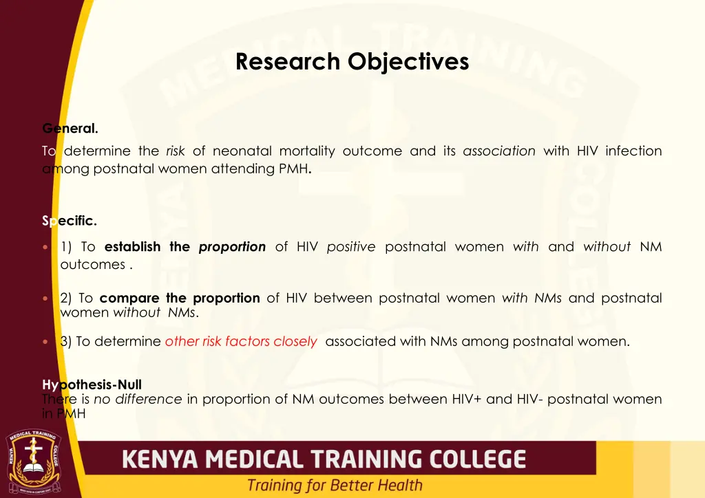 research objectives