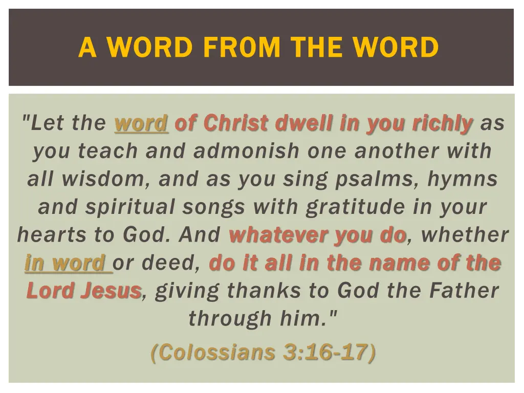 a word fr0m the word a word fr0m the word 1