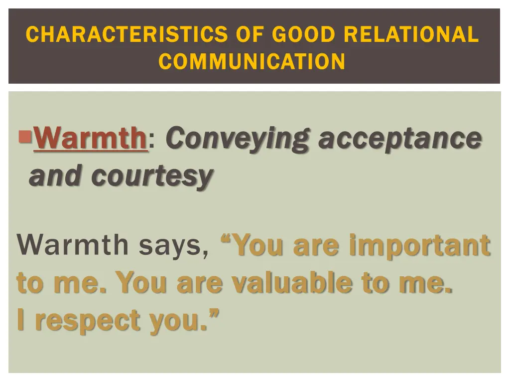 characteristics of good relational