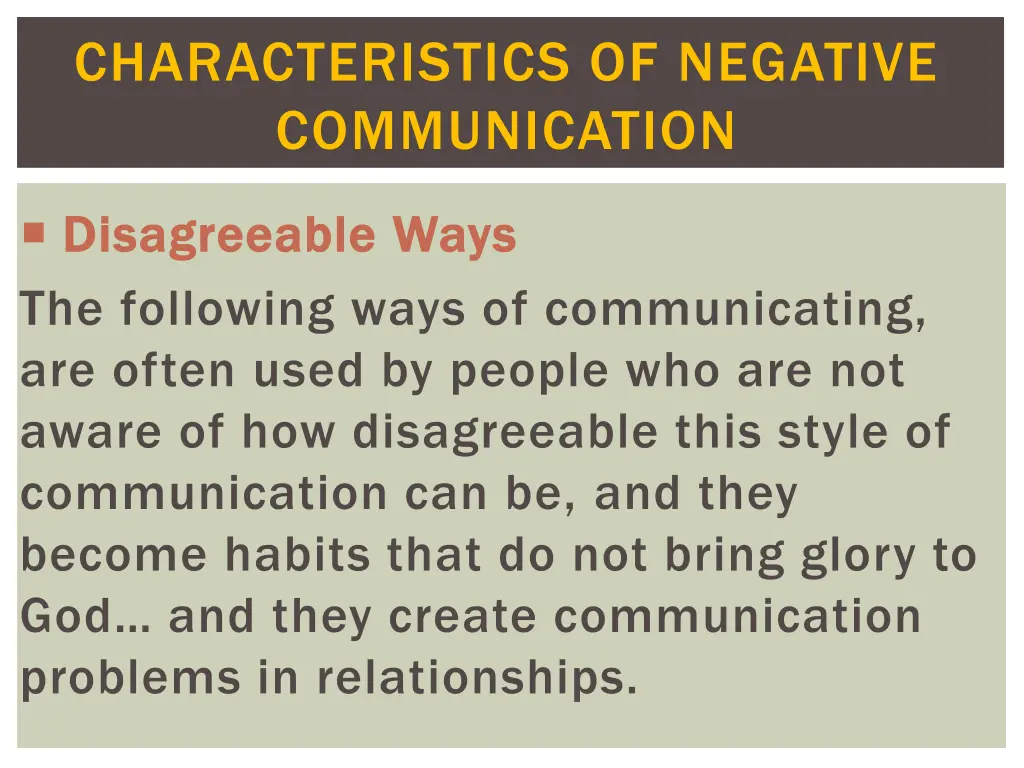 characteristics of negative communication 3