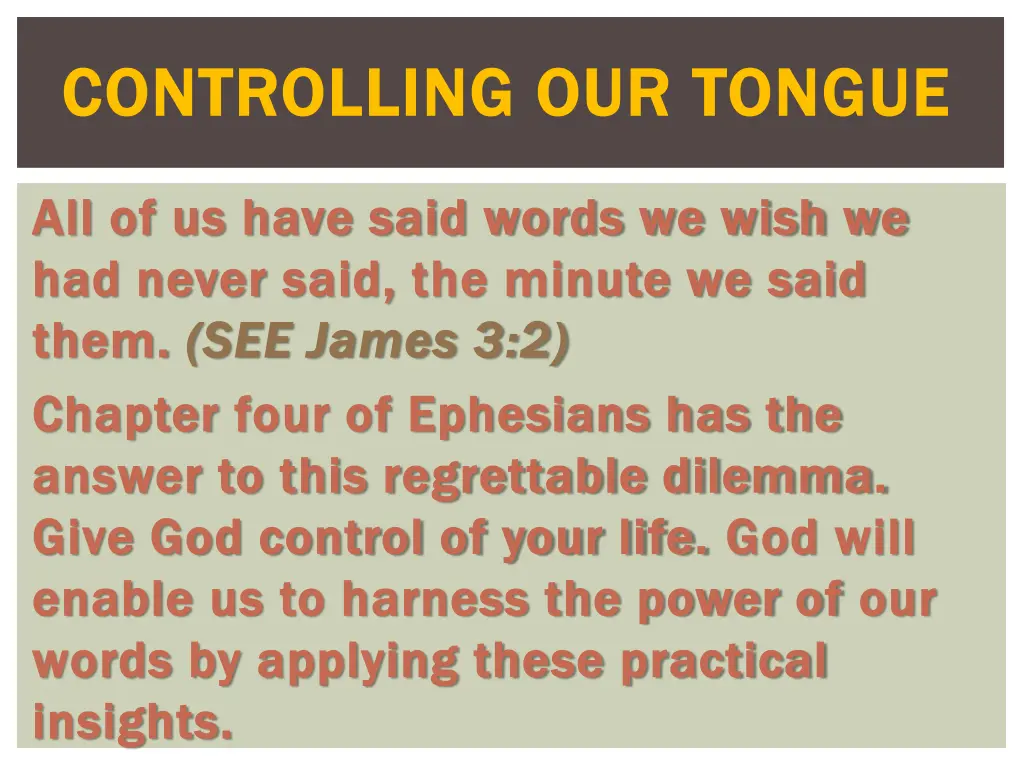 controlling our tongue controlling our tongue