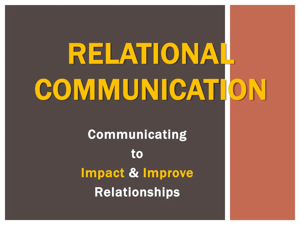 relational relational communication communication 1