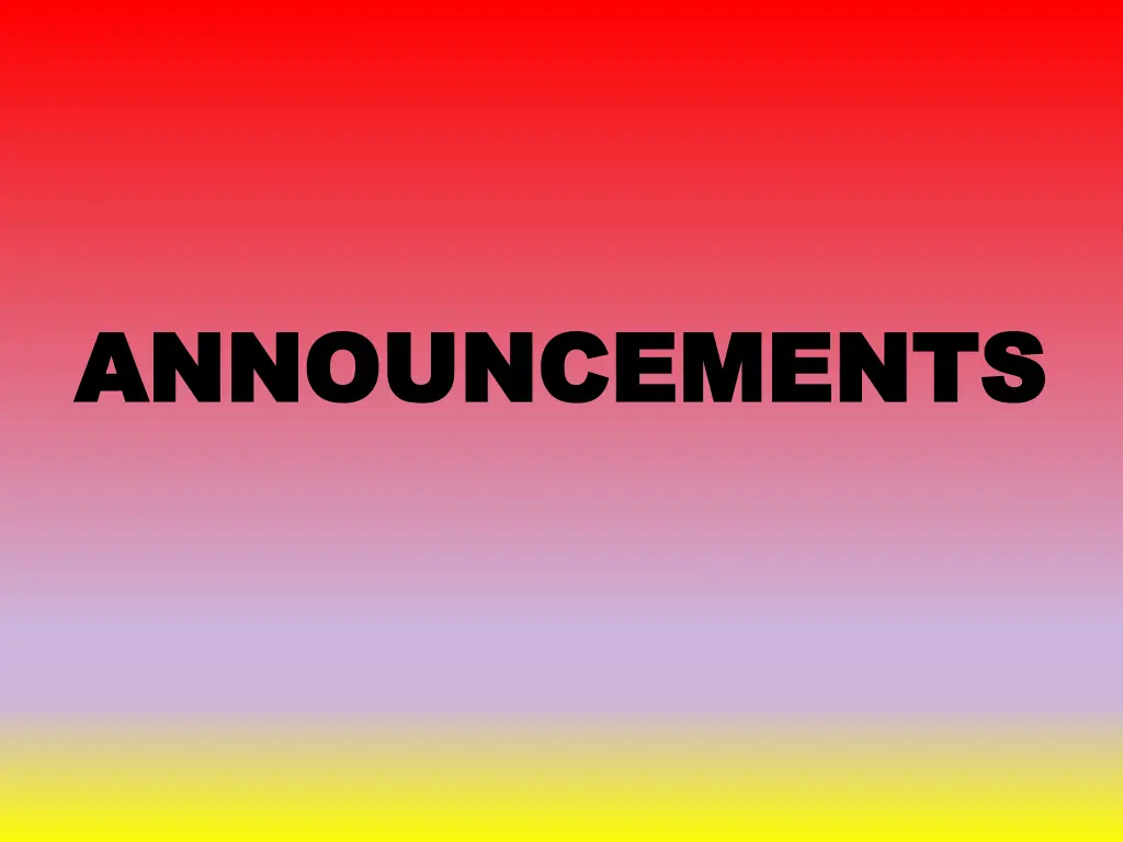 announcements announcements