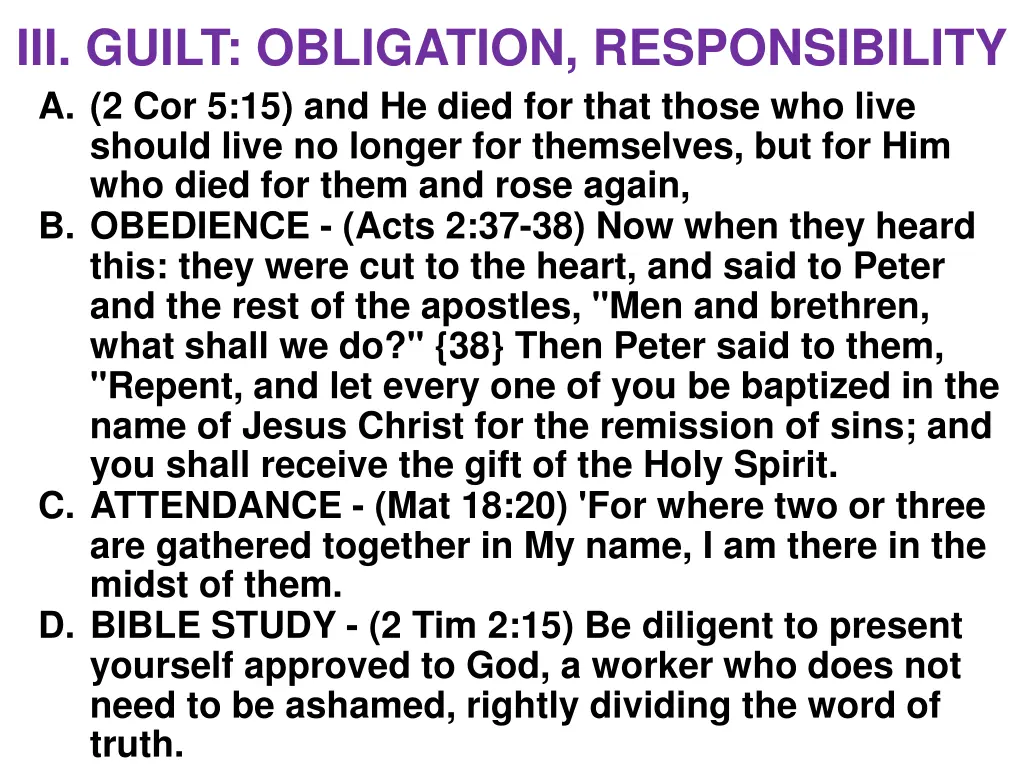 iii guilt obligation responsibility