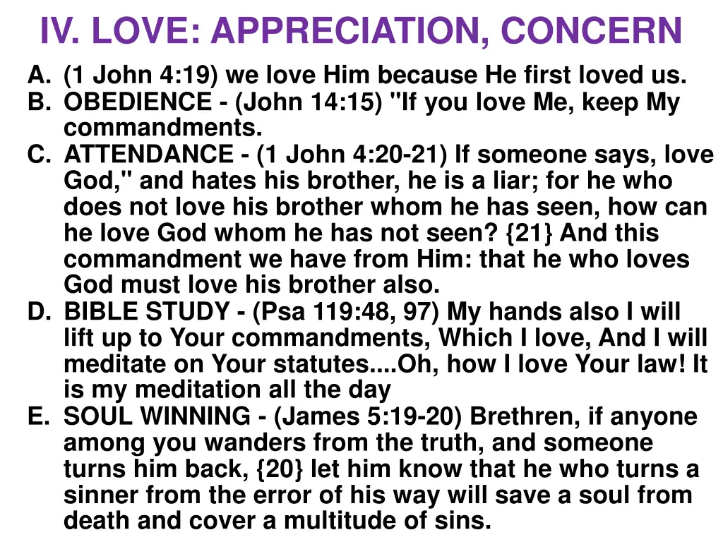 iv love appreciation concern a 1 john