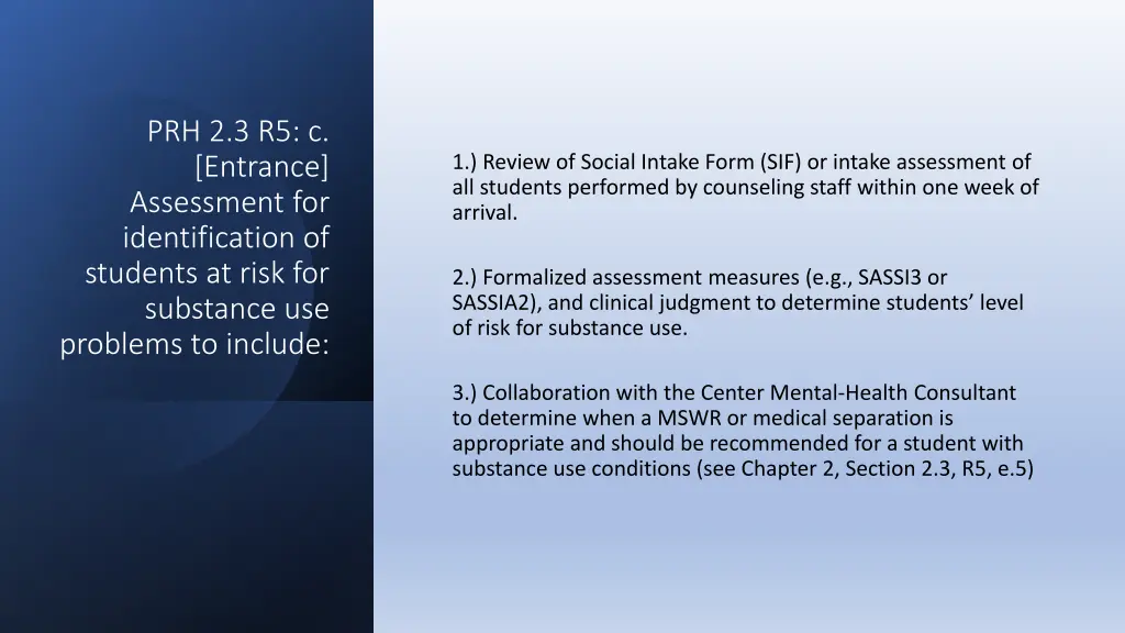 prh 2 3 r5 c entrance assessment