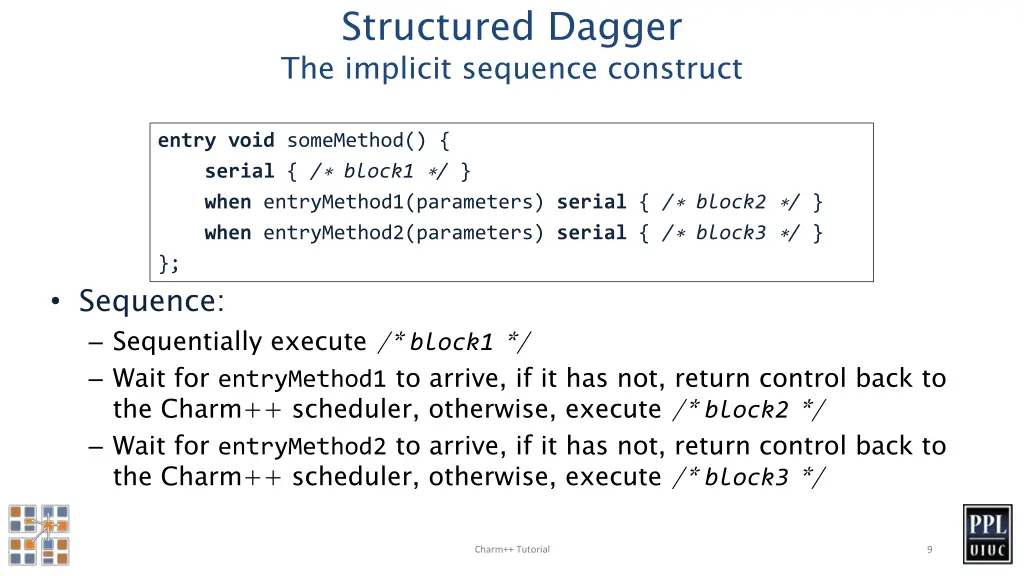 structured dagger the implicit sequence construct