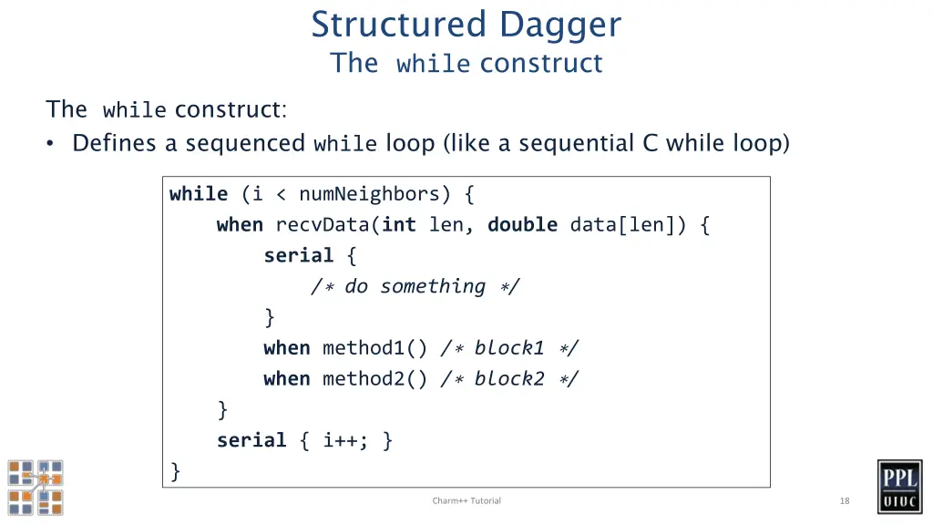 structured dagger the while construct
