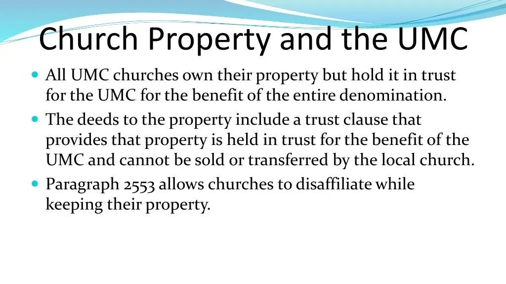 church property and the umc