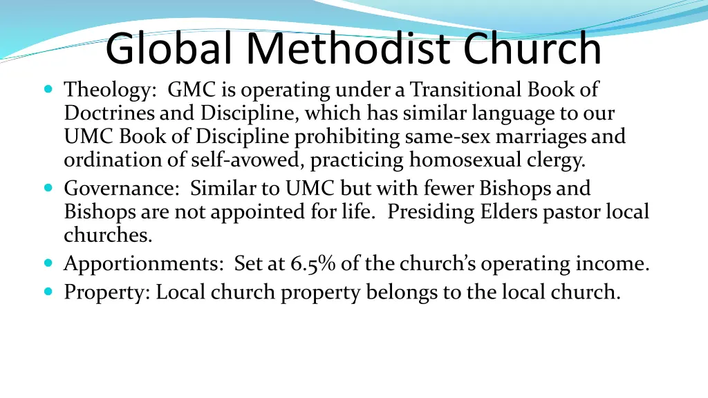 global methodist church theology gmc is operating