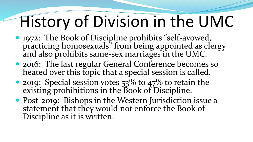 history of division in the umc 1972 the book