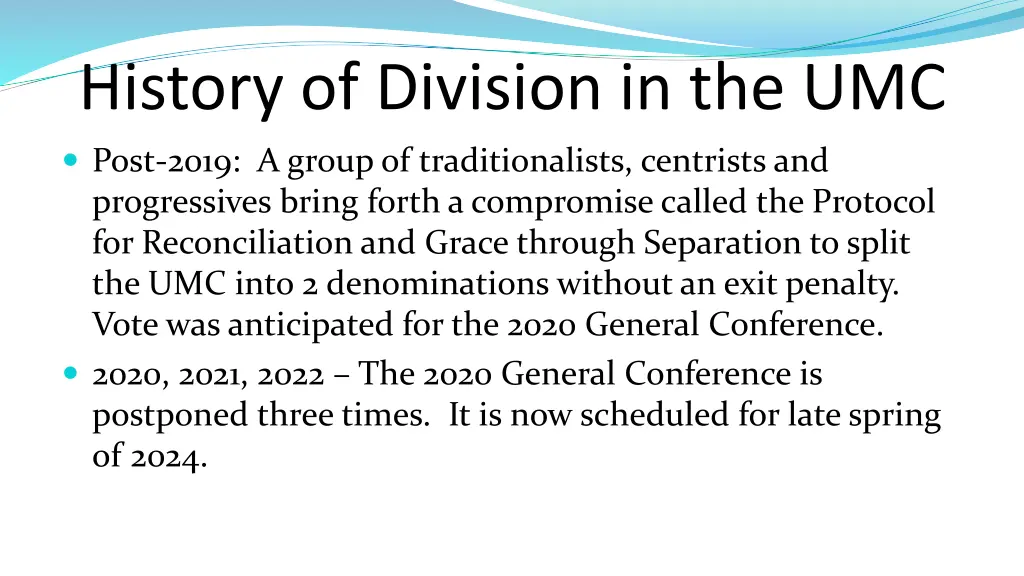 history of division in the umc