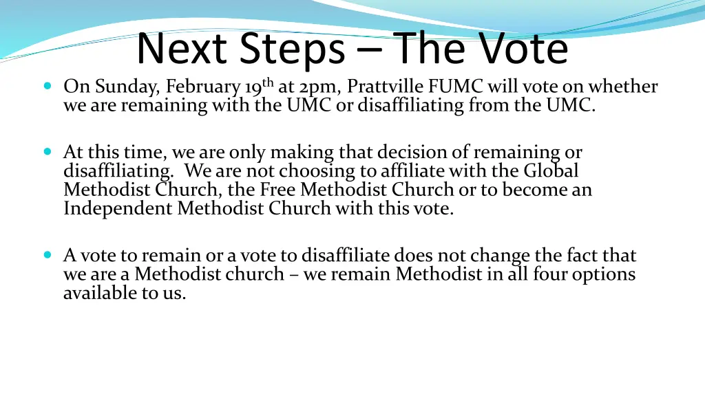 next steps the vote on sunday february