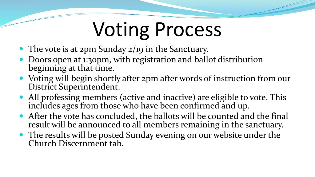 voting process