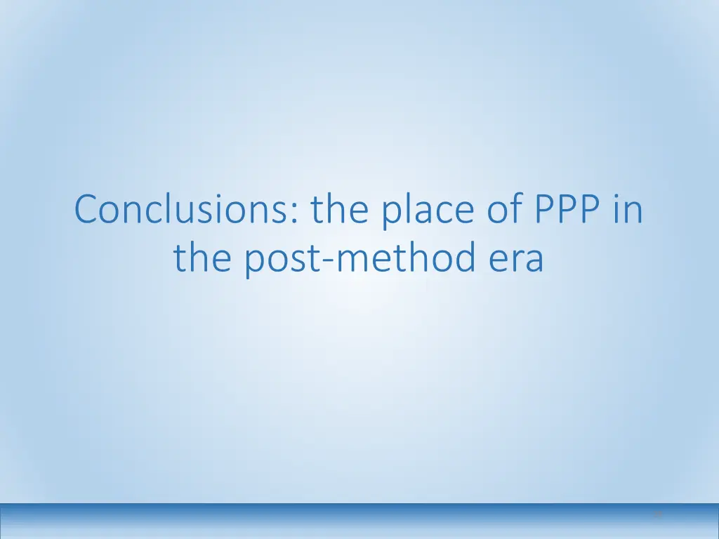 conclusions the place of ppp in the post method
