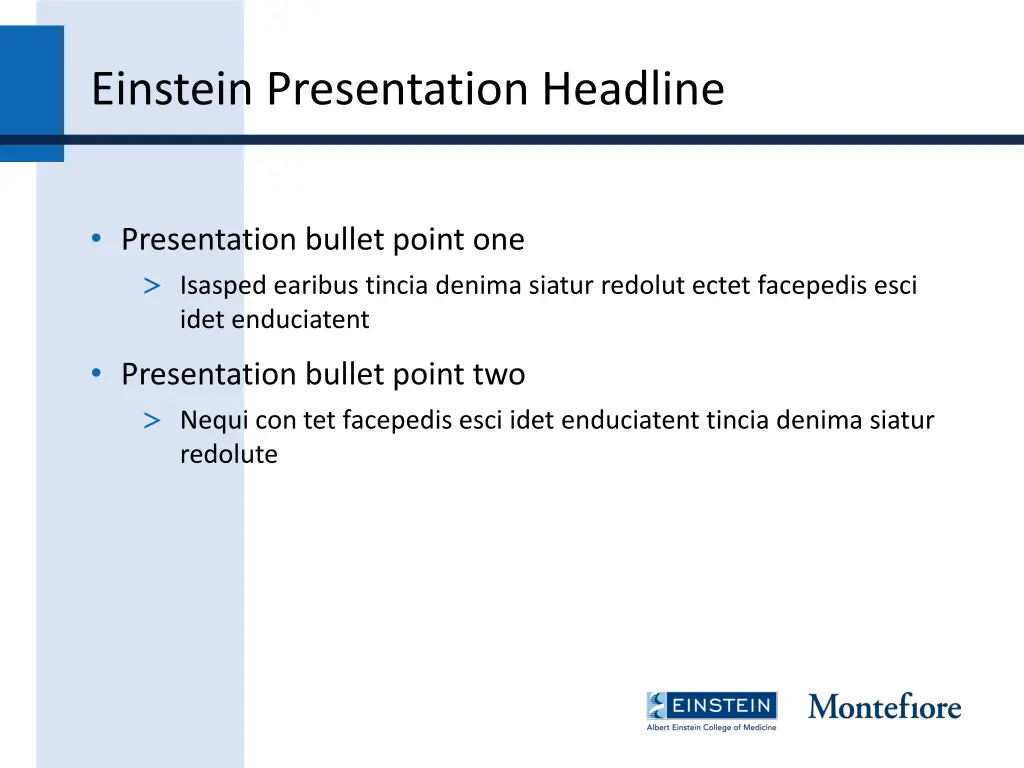 einstein presentation headline