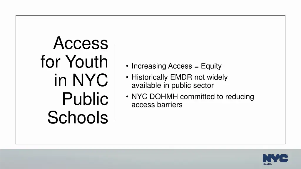 access for youth in nyc public schools