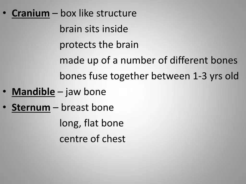 cranium box like structure brain sits inside