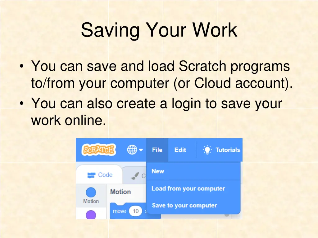 saving your work