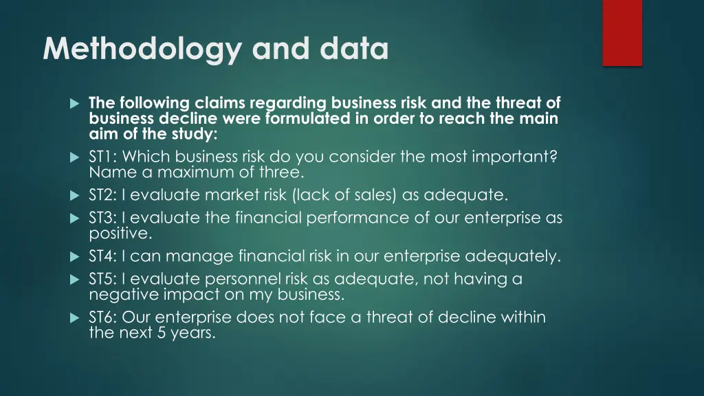 methodology and data 2