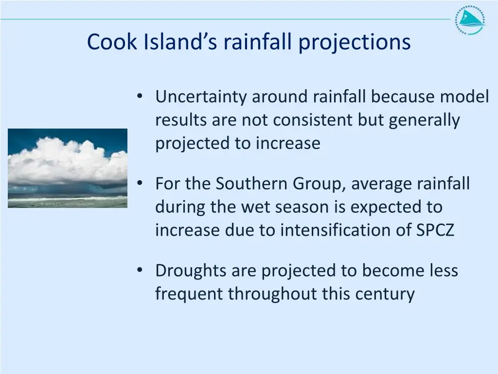 cook island s rainfall projections