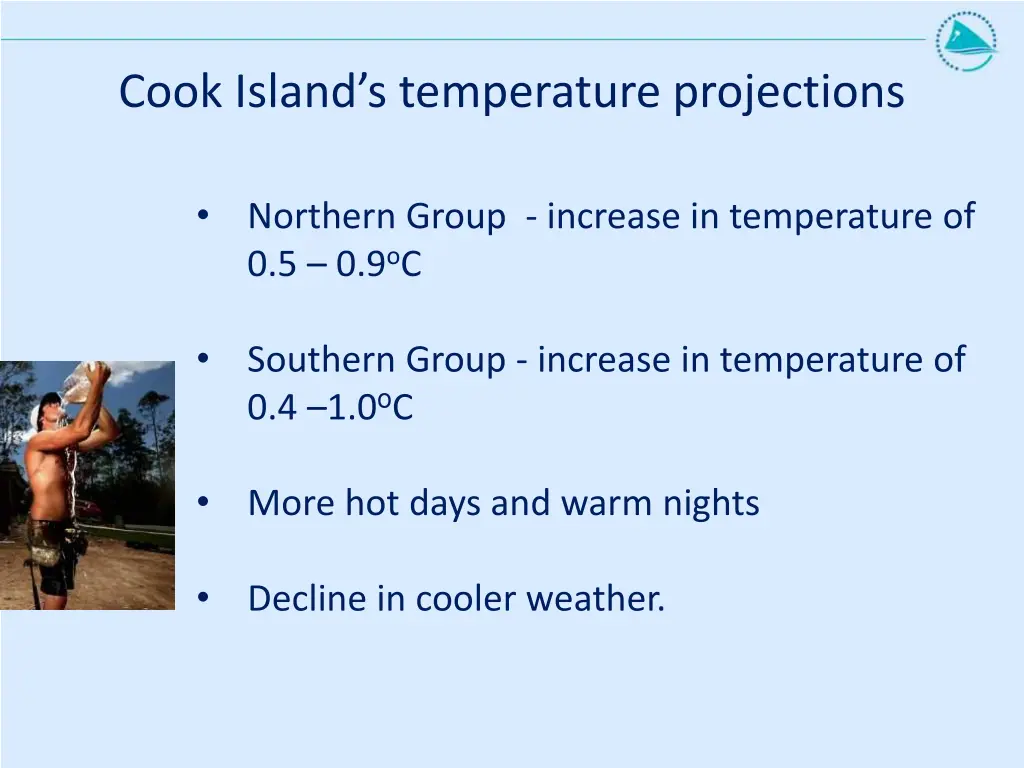 cook island s temperature projections