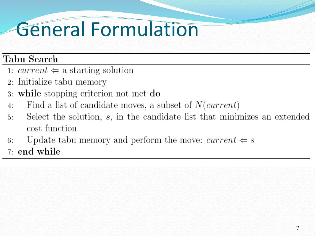 general formulation