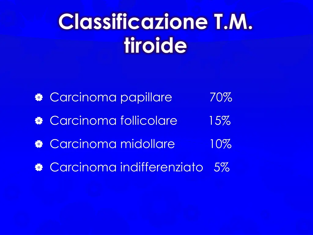 classificazione t m tiroide