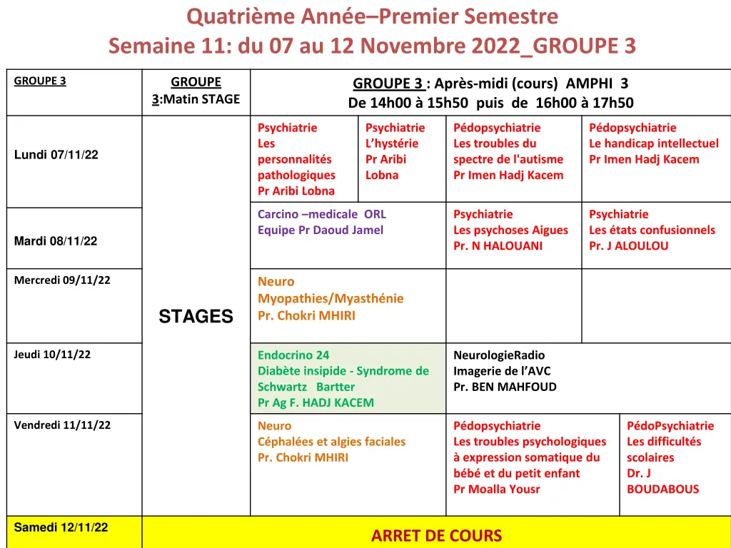 quatri me ann e premier semestre semaine 9