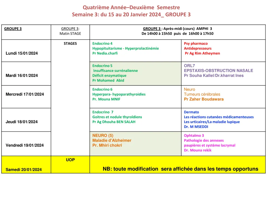 quatri me ann e deuxi me semestre semaine 1
