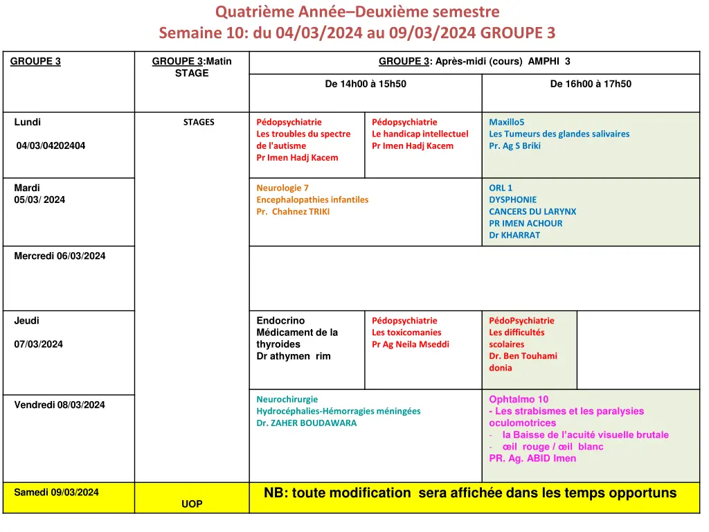 quatri me ann e deuxi me semestre semaine 7