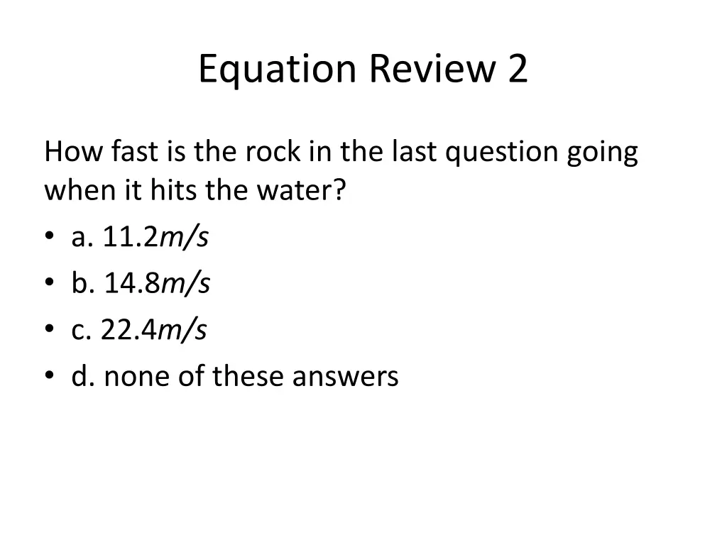 equation review 2