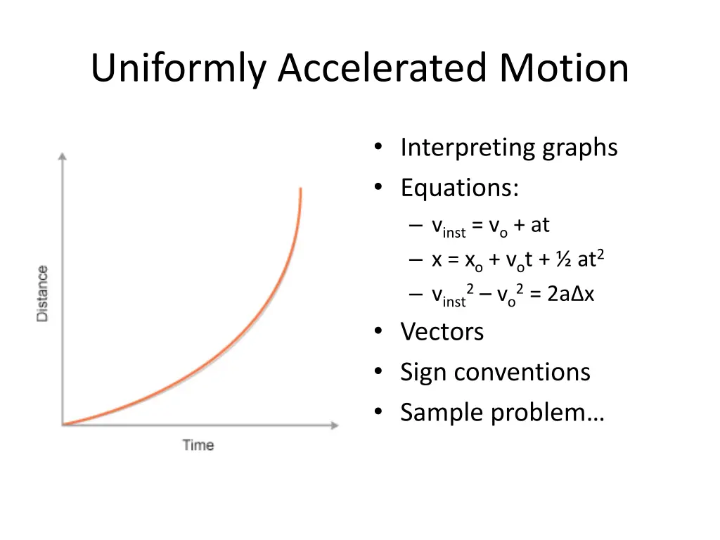 uniformly accelerated motion