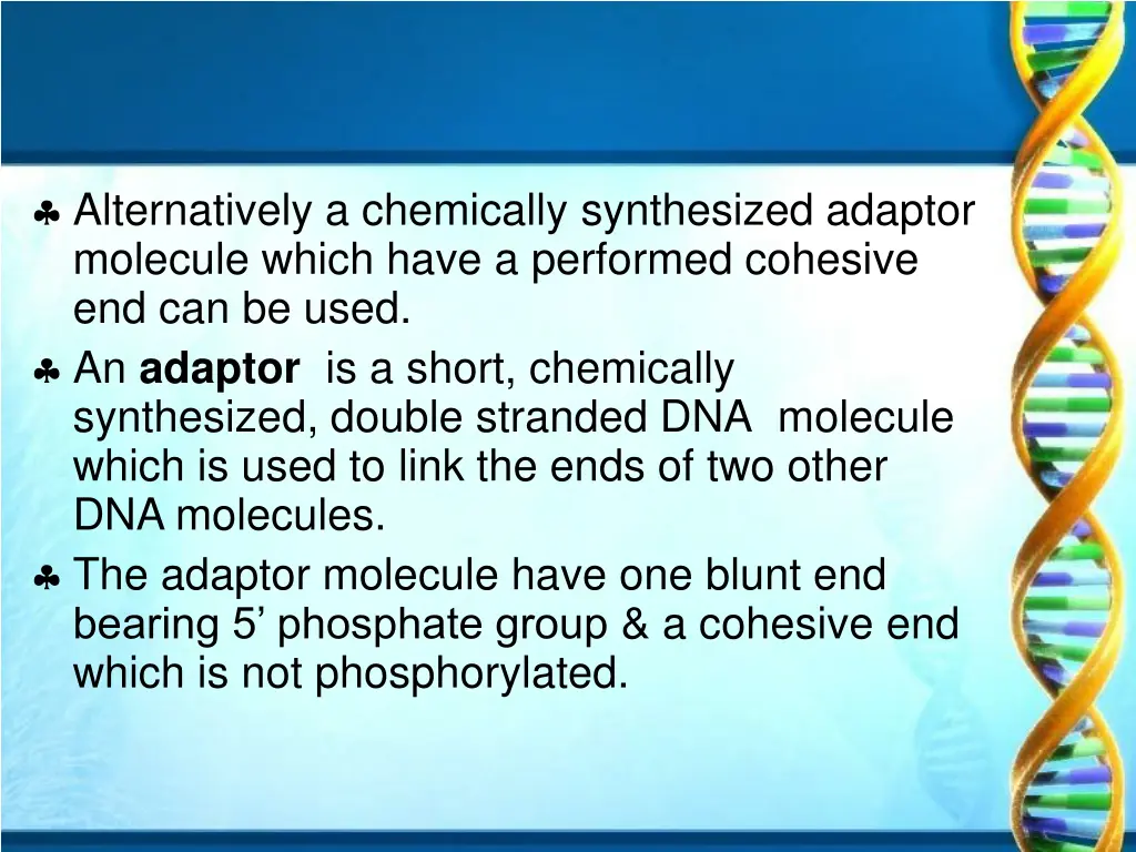 alternatively a chemically synthesized adaptor
