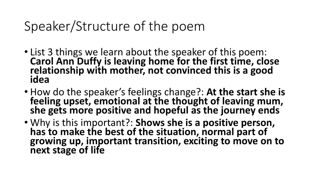 speaker structure of the poem