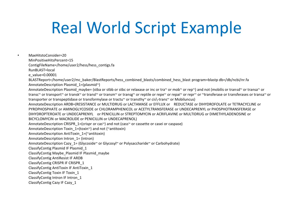 real world script example