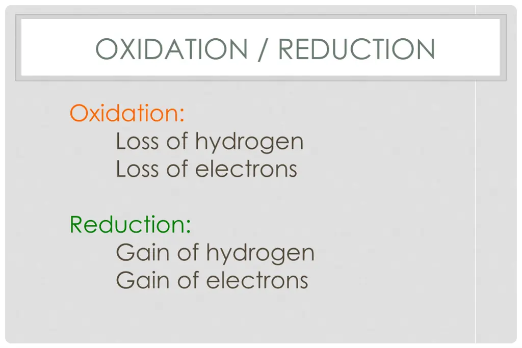 oxidation reduction