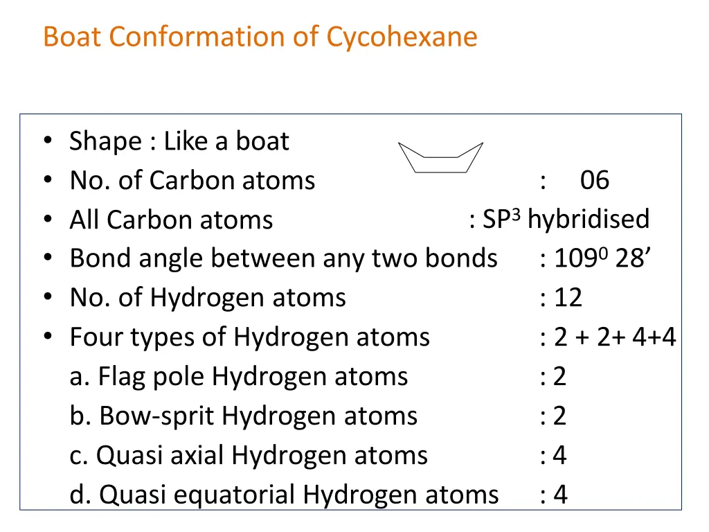 boat conformation of cycohexane