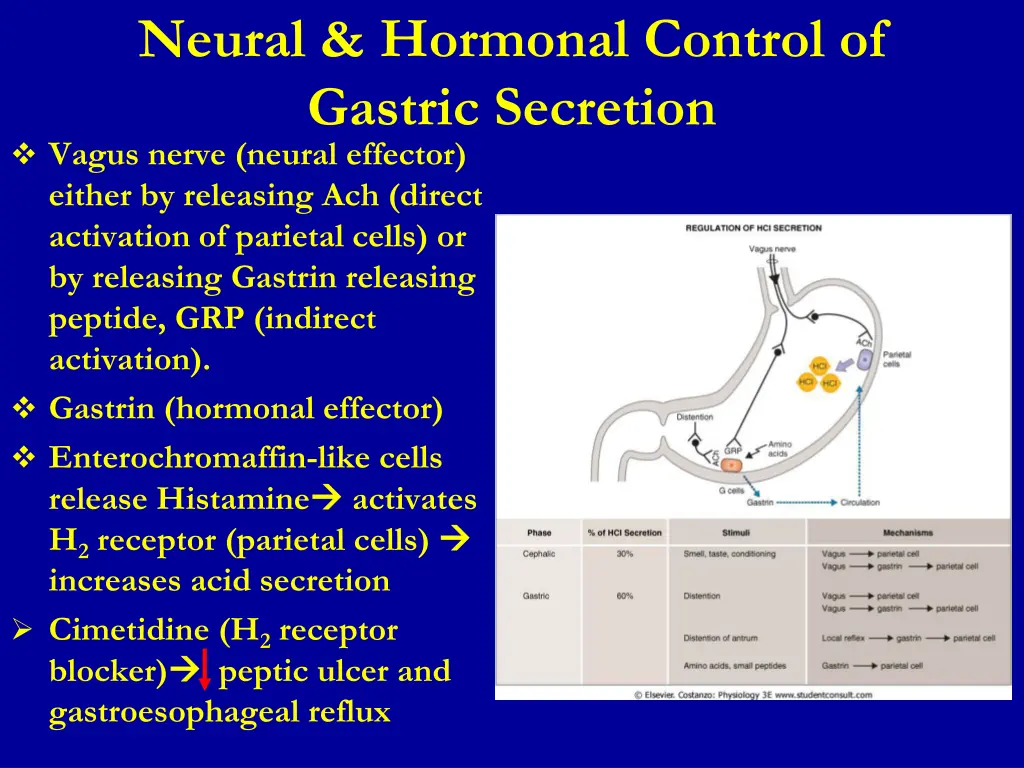 neural hormonal control of gastric secretion