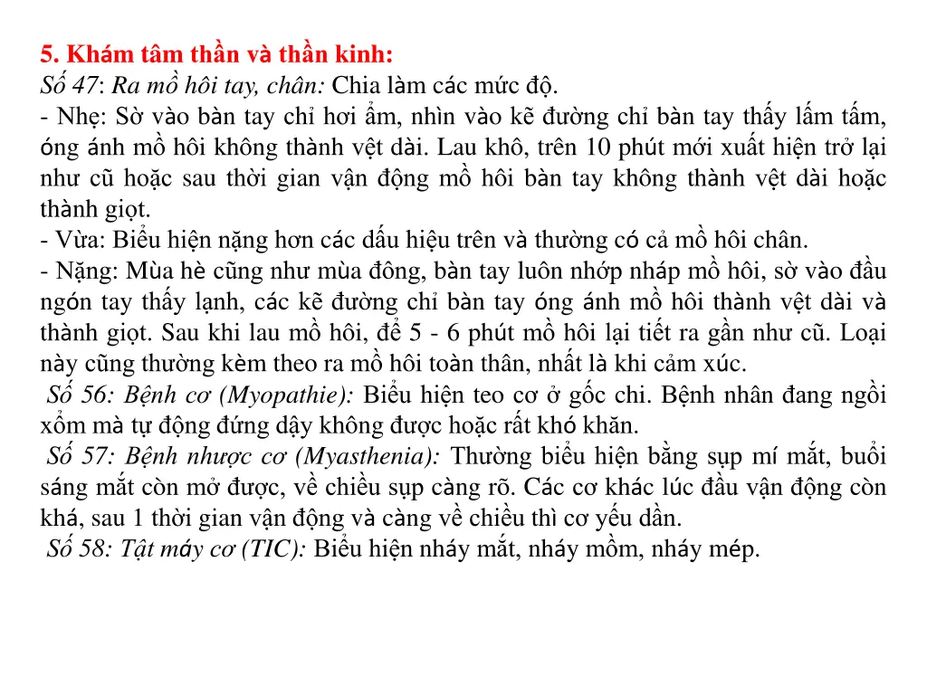 5 kh m t m th n v th n kinh