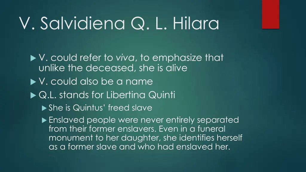 v salvidiena q l hilara
