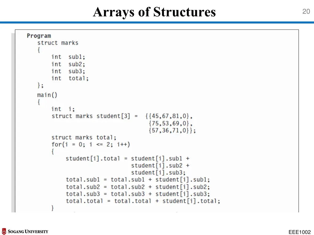 arrays of structures 1